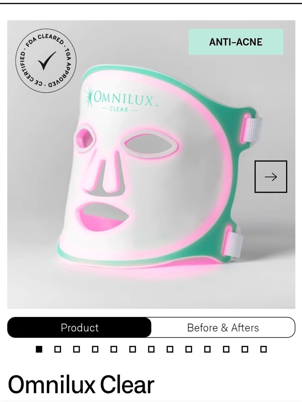 Omnilux Clear Anti-Acne LED Light Therapy Device